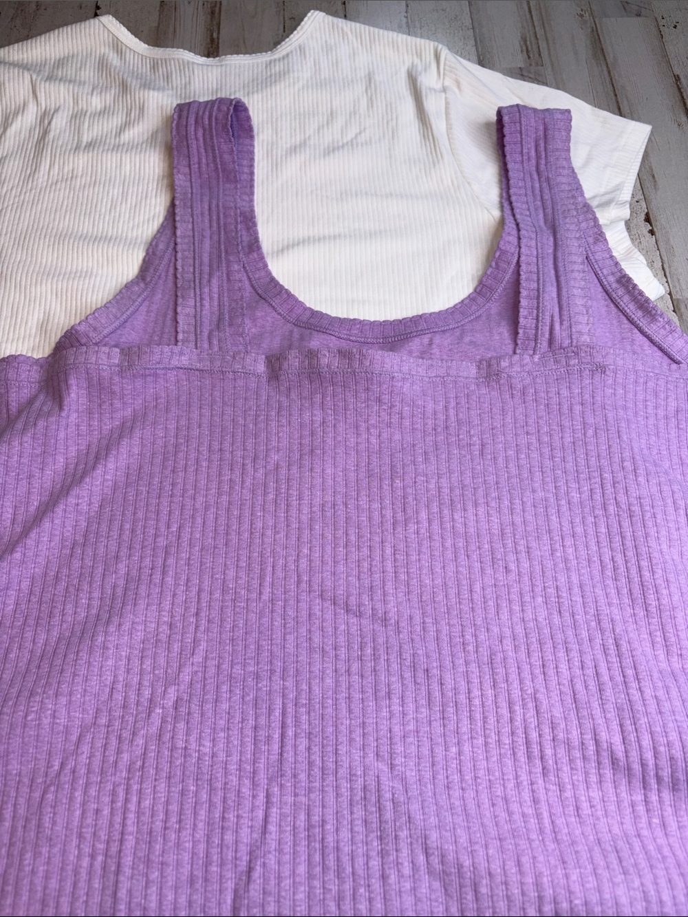 Old Navy Cropped Tops Ribbed Tee + Lavender Ribbed Tank Set Plus Size 4X - Picture 13 of 14